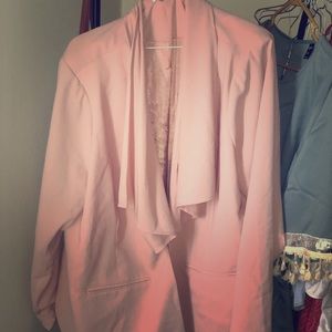 Pink spring ruffle blazer